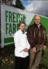 Pictured are, from left, Trish Taylor, Chef at the Grappone Conference Center and Steve Duprey of the Duprey Companies in front of their newly delivered Leafy Green Machine container from the Freight Farm. The container will hydroponically grow all of the Center’s salad greens. Alex Cohn photo.